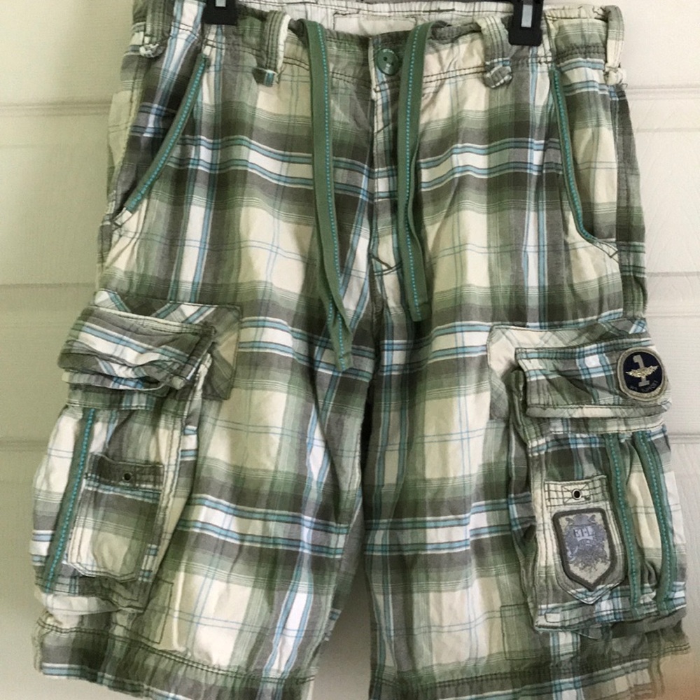 Rare Plaid Jetlag Cargo Shorts. Worn Twice